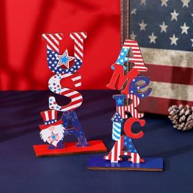 41pc Wooden Decorations; Independence Day Decorations Independence Day American Pattern Ornament Independence Day Arrangements