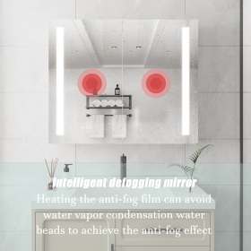 36 x 30 inch Medicine Cabinet with LED Vanity Mirror, Anti-Fog, Dimmable, Recessed or Surface Mount