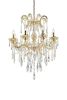 35" Tall" Luminere" 8 LED Light Chandelier with Crystals, Matte Gold and Crystal