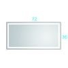 72 in. W x 36 in. H Black Framed LED Single Bathroom Vanity Mirror in Polished Crystal Bathroom Vanity LED Mirror with 3 Color Lights Mirror for Bathr