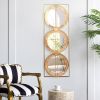 3 Mirror Piece Wall Mirror in Gold Rectangular Frame, Home Wall Decor for Bedroom Living Room, 40"x14"