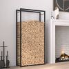 Firewood Rack Matt Black 31.5"x11"x60.6" Steel
