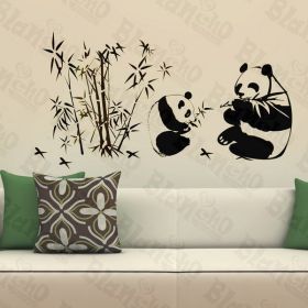 Panda And Bamboo - Wall Decals Stickers Appliques Home Dcor