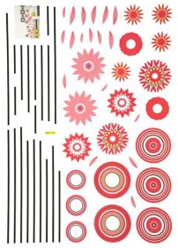 Pretty Red Flowers - Large Wall Decals Stickers Appliques Home Decor