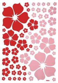 Red Warm Flower - Large Wall Decals Stickers Appliques Home Decor