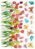 Tulipa & Butterflies - Large Wall Decals Stickers Appliques Home Decor