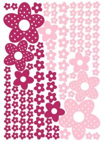 Pink Floral Design - Large Wall Decals Stickers Appliques Home Decor