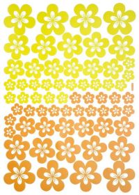 Yellow Blossoming Flowers - Large Wall Decals Stickers Appliques Home Decor