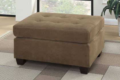 Cocktail Ottoman Waffle Suede Fabric Truffle Color W Tufted Seats Ottomans Hardwoods Living Room