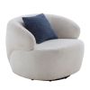 Swivel Barrel Chair Living Room, Single Chair for Small Space Comfy Round Sofa Chair Boucle Accent Chair Circle Sherpa