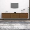 TV Cabinets 3 pcs Honey Brown Solid Wood Pine