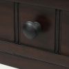 TREXM Narrow Console Table, Slim Sofa Table with Three Storage Drawers and Bottom Shelf for Living Room, Easy Assembly (Espresso)