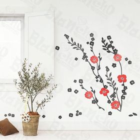 Red Flowers - Large Wall Decals Stickers Appliques Home Decor