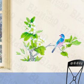 Bird In Leaf M - Wall Decals Stickers Appliques Home Decor