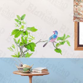 Bird In Leaf L - Large Wall Decals Stickers Appliques Home Decor