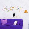 Cat with Butterflies - Wall Decals Stickers Appliques Home Decor
