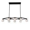 Matte Black Crystal Chandelier for Dining Room