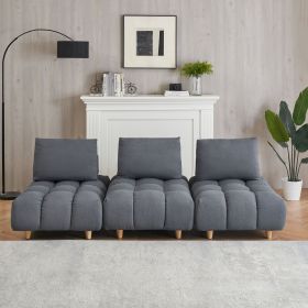 90 inches long, Teddy Sofa Fabric, with spacious and comfortable seats, for Apartment Office Living Room -Gray