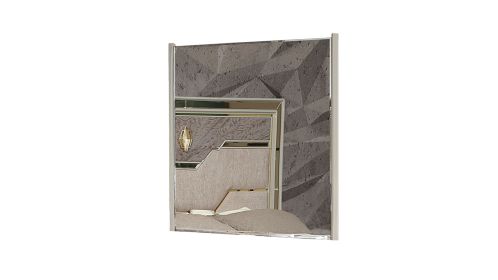 Omari Modern Style Mirror Made with Wood and Gold Accents in Beige