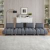 120 inches long, Teddy Sofa Fabric, with spacious and comfortable seats, for Apartment Office Living Room -Gray