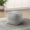 Square Pouf Jacquard Fabric Upholstery Modern Ottoman, Footstool, Non-Slip Floor Pouf, Bean Bag Chair, 1pc Sitting Pouf