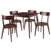 Pauline 5-Pc Dining Table with H-Leg Chairs; Walnut