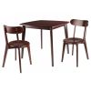 Pauline 3-Pc Dining Table with H-Leg Chairs; Walnut