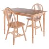 Ravenna 3-Pc Dining Table with Windsor Chairs; Natural
