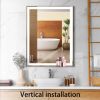 48x24 inch LED Bathroom Vanity Mirror Wall Mounted Adjustable White/Warm/Natural Lights Anti-Fog Touch Switch with Memory Modern Smart Large Bathroom