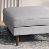 Amber Square Upholstered Ottoman (Light Gray Linen)