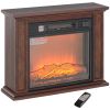 HOMCOM 26" Electric Fireplace with Mantel Surround, 1400W Replaceable Fireplace Insert Heater with Realistic Log and Flame Effect, Remote