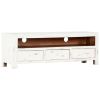 TV Stand White 47.2"x11.8"x15.7" Solid Wood Acacia