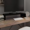 TV Stand/Monitor Riser Glass Black 27.6"x11.8"x5.1"