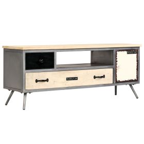 TV Stand Solid Wood Mango and Steel 47.2"x11.8"x17.7"