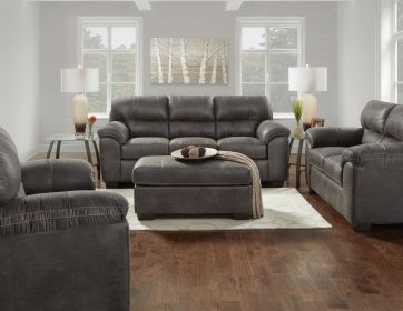 Tirana Contemporary Fabric Cocktail Ottoman, Sequoia Ash