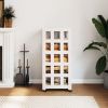Log Holder with Wheels White 15.7"x19.3"x43.3" Solid Wood Pine