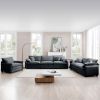 3 Piece Comfortable Oversized Sectional Sofa, One Single Sofa and One 2-Seater Sofa and One 3-Seater Sofa ,Grey Corduroy Deep Seat Sofa