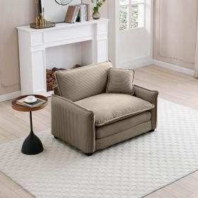 Comfortable Single Deep Seat Sofa With One Pillow, Suitable for Living Room and Bedroom, Club Multiple Occasions,Came Corduroy