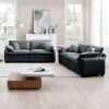 Modern Living Room Sofa Two-Piece Set, Suitable for Living room and Bedroom Sofa Set, Consists of two pieces of 2 Seater Sofa,Grey Corduroy