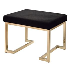 Black and Champagne Ottoman with C Metal Base