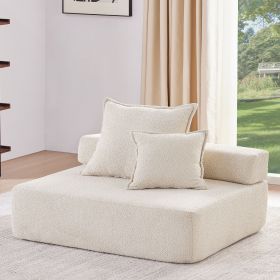[VIDEO provided] Loveseat Frame for Oversized Modular U Shaped Sectional Sofa,Luxury Boucle Floor Couch,Convertible Compressed Couch