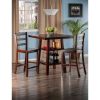 Orlando 3-Pc Set High Table; 2 Shelves w/ 2 Ladder Back Stools