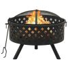 gFire Pit with Poker 26.8" XXL Steel