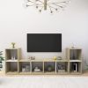 TV Cabinets 4 pcs White and Sonoma Oak 28.3"x13.8"x14.4" Engineered Wood