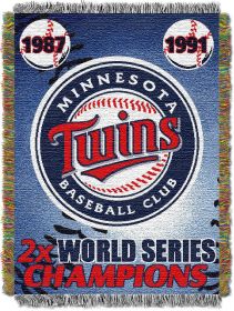 Twins OFFICIAL MLB Commemorative 48"x 60" Woven Tapestry Throw