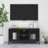 TV Stand Black 41.3"x13.8"x20.5" Steel and Glass