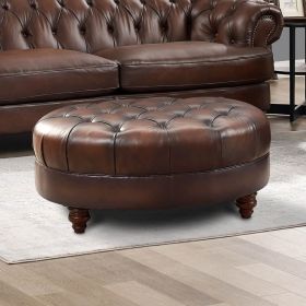Newport Leather Ottoman