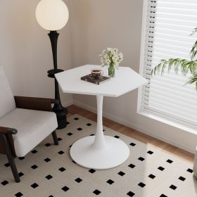 31.50"Modern Hexagonal Coffee Table with MDF Table Top,Metal Base, for Dining Room, Kitchen, Living Room,White