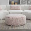 Pink Ottoman with Metal Frame