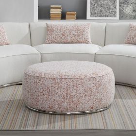 Pink Ottoman with Metal Frame